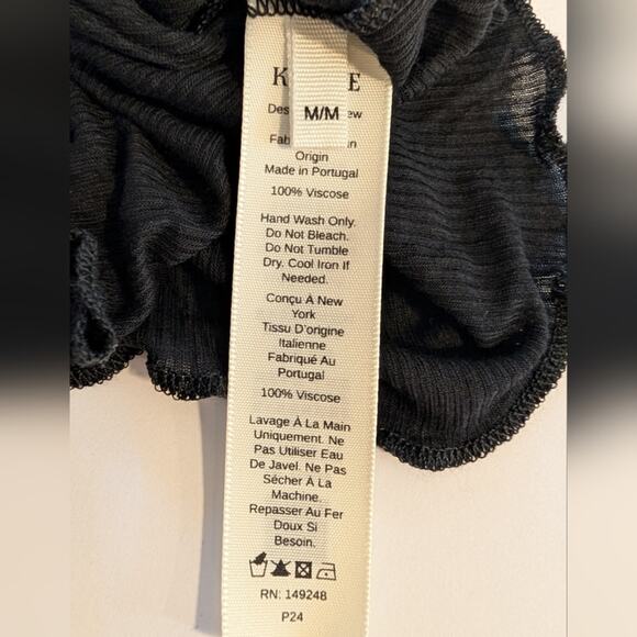 Khaite Black Jersey Knit Ribbed Midi Skirt Black Sz M Medium - Picture 5 of 5